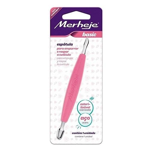 Espátula Aço De Cutícula Rosa Merheje Basic