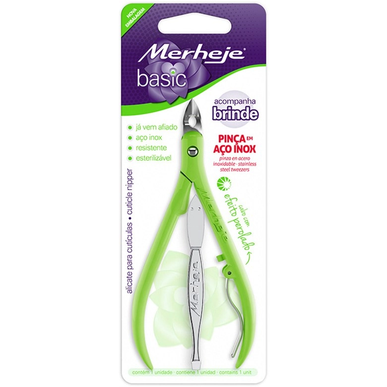 Alicate De Cutícula Merheje Basic Verde Perolado Unit