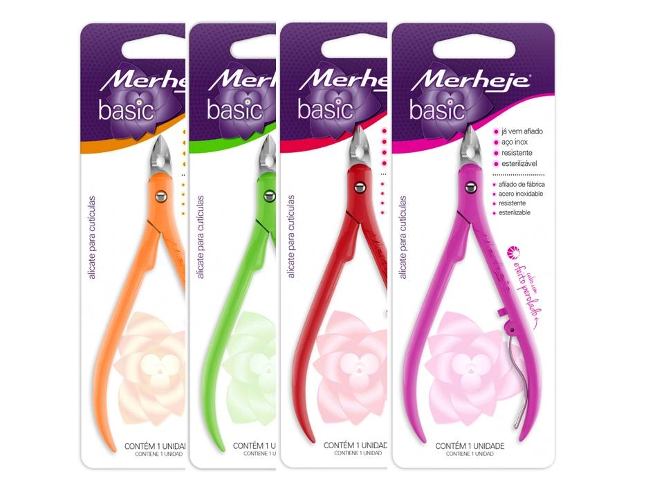 Alicate Para Cutículas Perolado Merheje Basic Mix