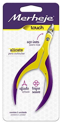 Alicate Cuticula Merhrje Touch Amarelo/violeta