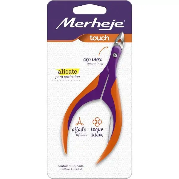 Alicate Para Cutículas Merheje Touch Cabo Emborrachado