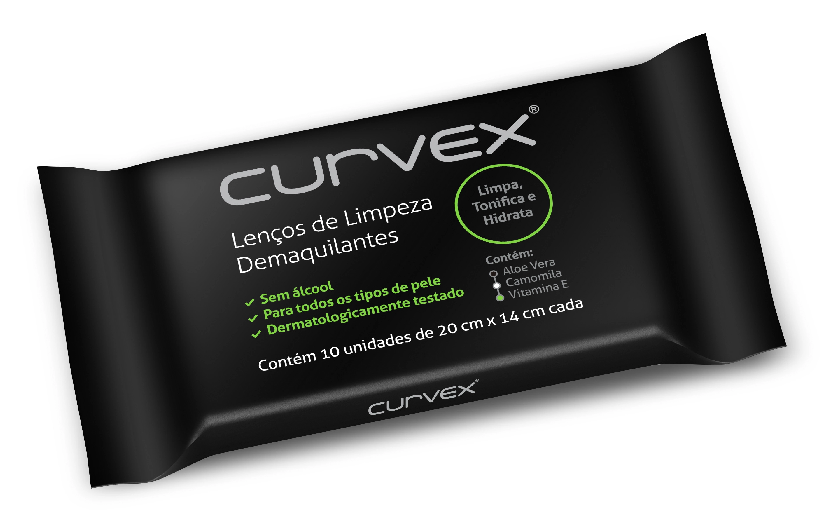 Lenços Demaquilantes Curvex C/ 10 Un. Por Embalagem