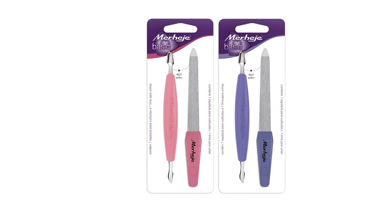 Conjunto Espátula Profissional Lima Para Unhas Merheje Basic 1 Dz.
