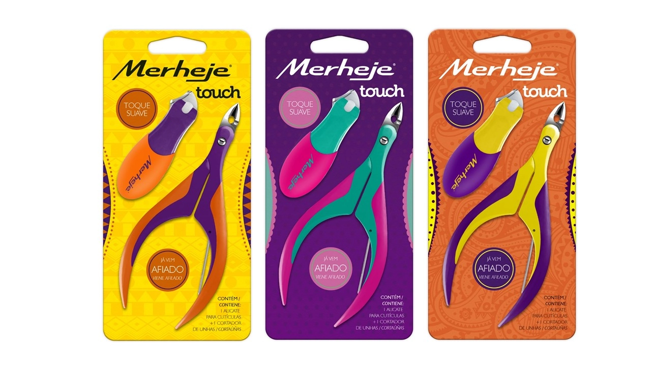 Conjunto Alicate De Cutícula Cortador Para Unhas Merheje Touch Super