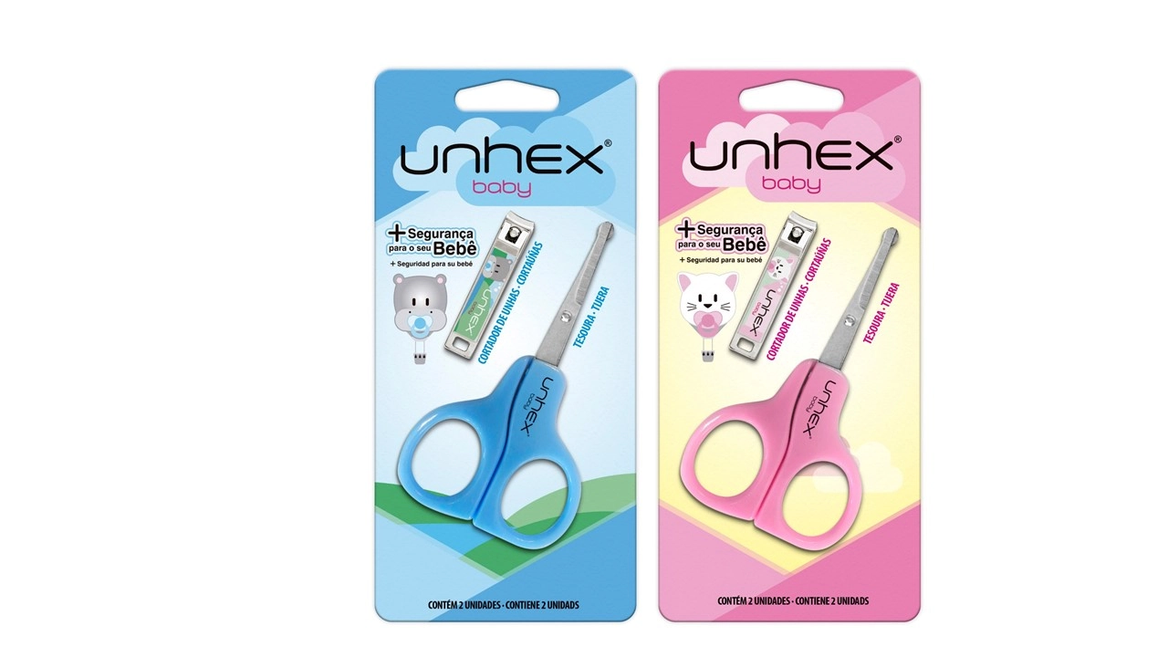 Conjunto Tesoura Cortador Unhex Baby 1dz