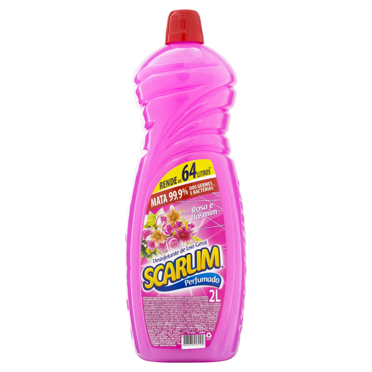 Desinfetante Uso Geral Rosa E Jasmim Scarlim Frasco 2l