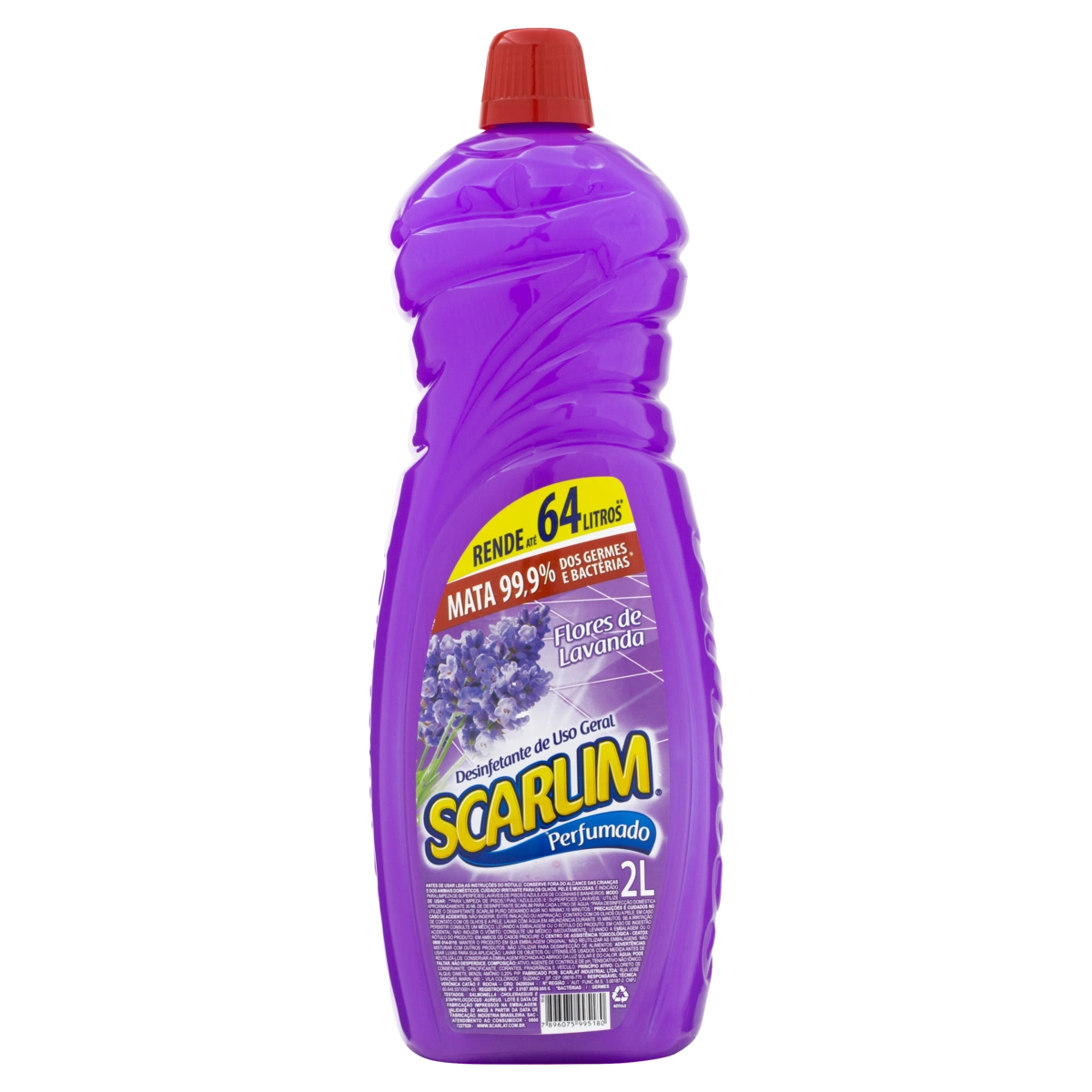 Desinfetante Uso Geral Flores De Lavanda Scarlim Frasco 2l