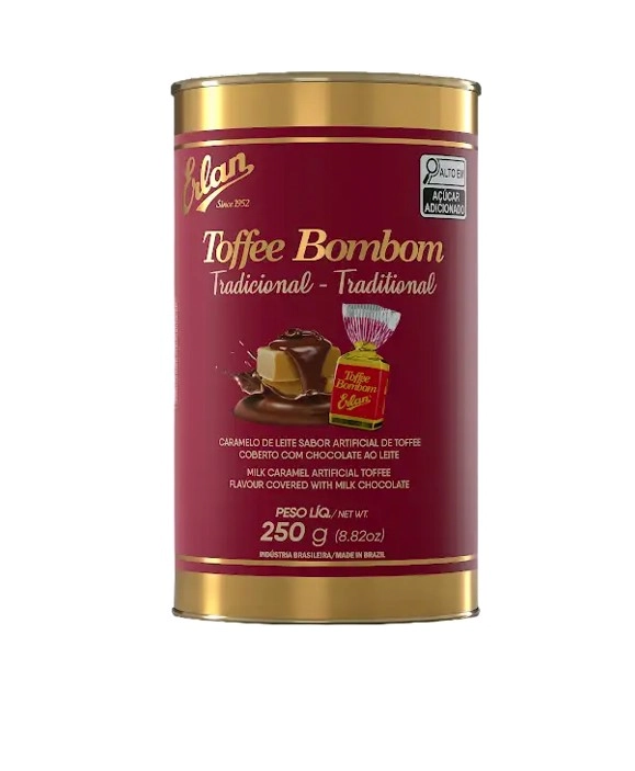 Bala Bombom 250g Lata Presenteavel Toffe Tradicional Atacado Ind Unid Erlan