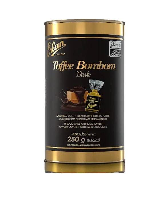 Bala Bombom 250g Lata Presenteavel Toffe Dark Atacado Ind Unid Erlan