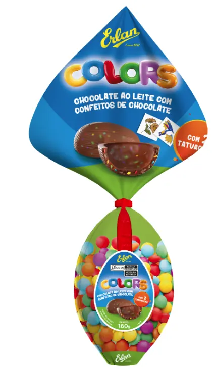 Ovo Pascoa Choc Ao Leite Colors 160g Erlan