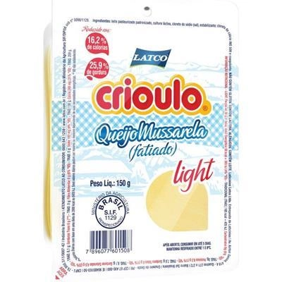 Queijo Mussarela Crioulo 150g Light Fatiada