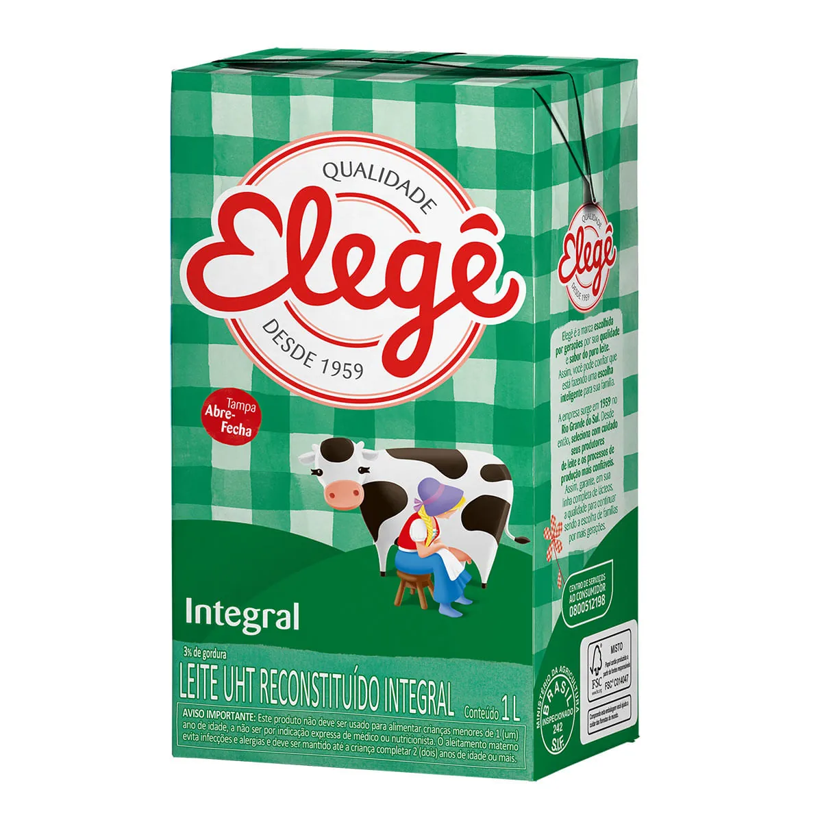 Leite Uht Integral Elegê Caixa 1l