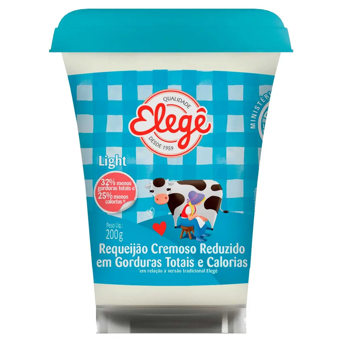 Requeijão Cremoso Light Elegê Copo 200g