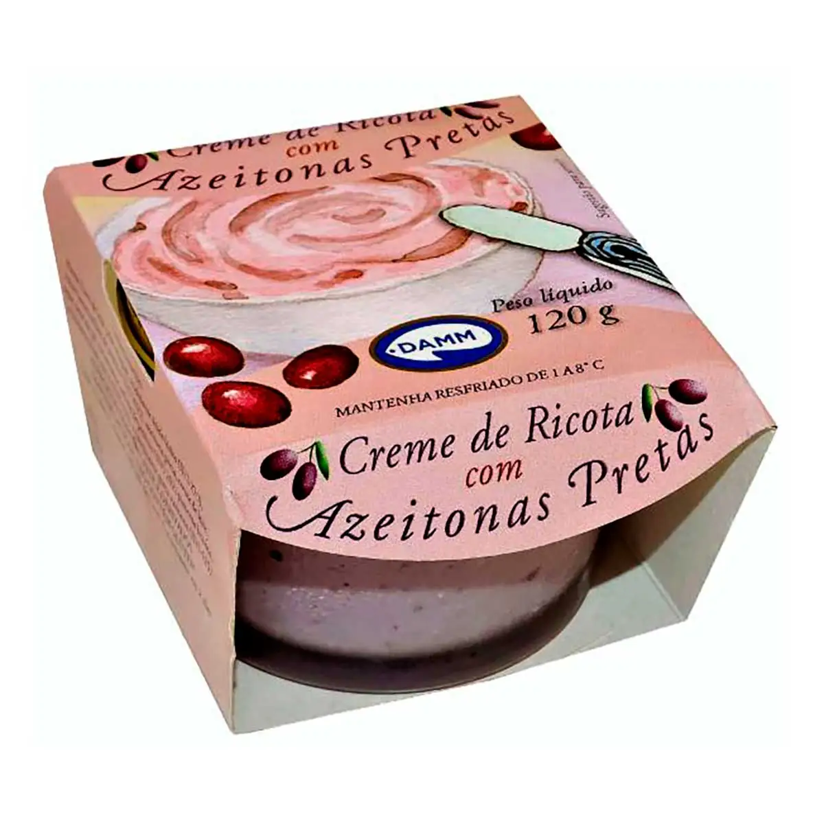 Patê Creme Ricota Azeitonas Pretas Damm 120 g