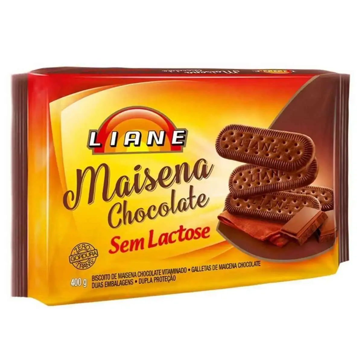 Biscoito Maizena Chocolate Sem Lactose Liane 400g