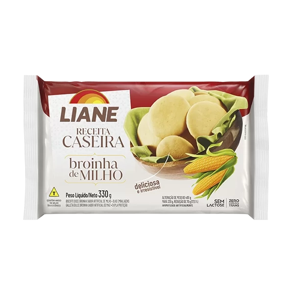 Bisc Doce Liane Broinha Milho S/lactose 330g