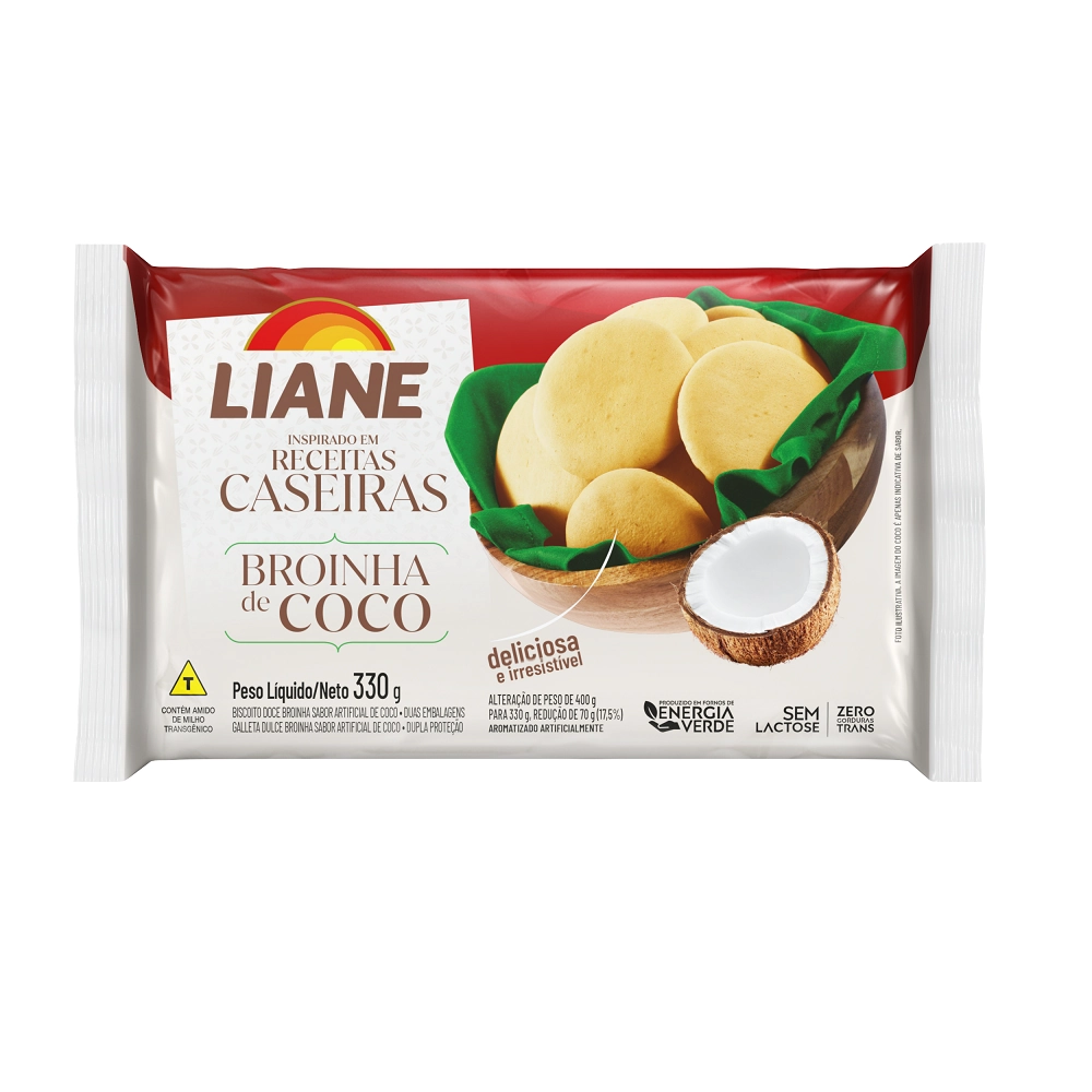 Bisc Doce Liane Broinha Coco S/lactose 330g