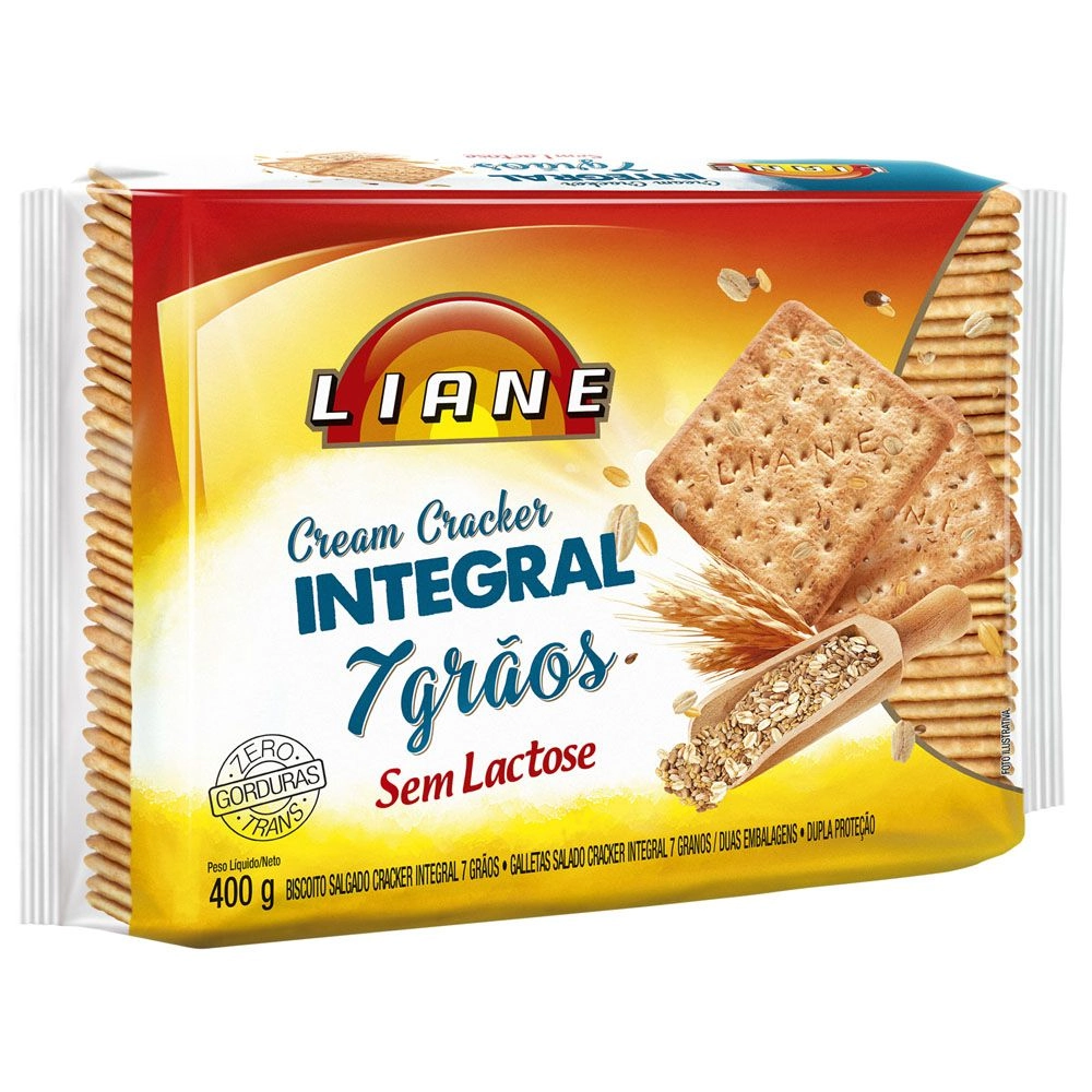 Bisc.liane S/lactose C.cracker 400g 7 Graos