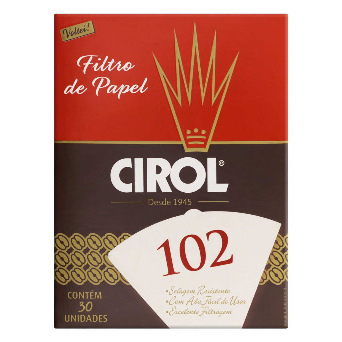Filtro De Papel Cirol 102 Caixa 30 Unidades
