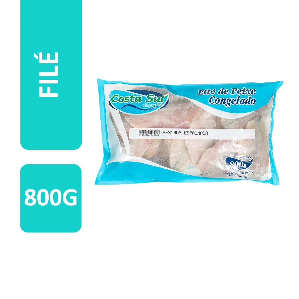 Filé de Pescada sem Espinha Congelada Costa Sul 800g