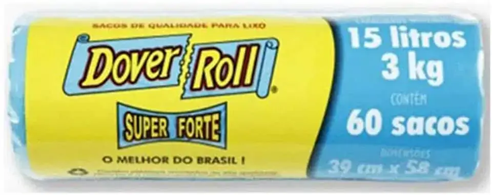 Saco Para Lixo 15l Dover Roll Super Forte 60 Unidades
