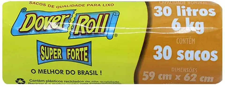 Saco Para Lixo 30l Dover Roll Super Forte 30 Unidades