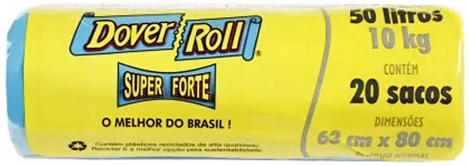 Saco Para Lixo 50l Dover Roll Super Forte 30 Unidades