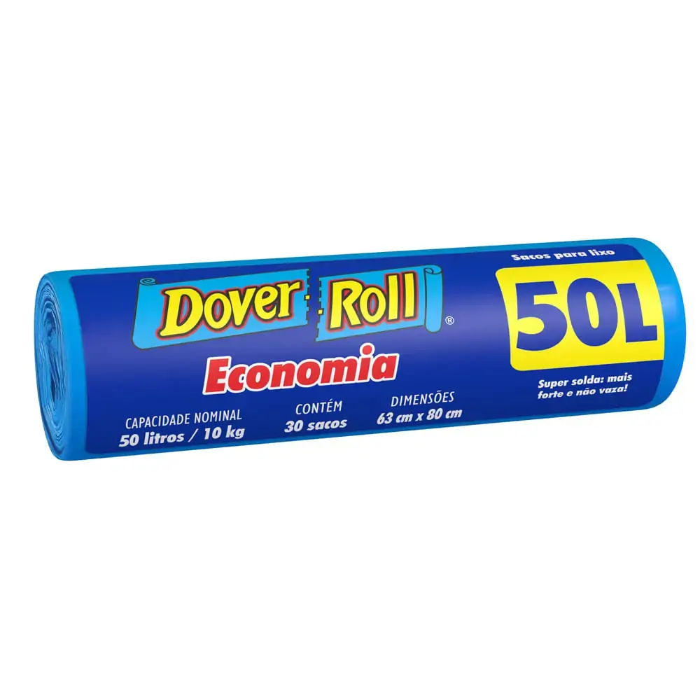 Saco Para Lixo 50l Dover Roll Economia 30 Unidades