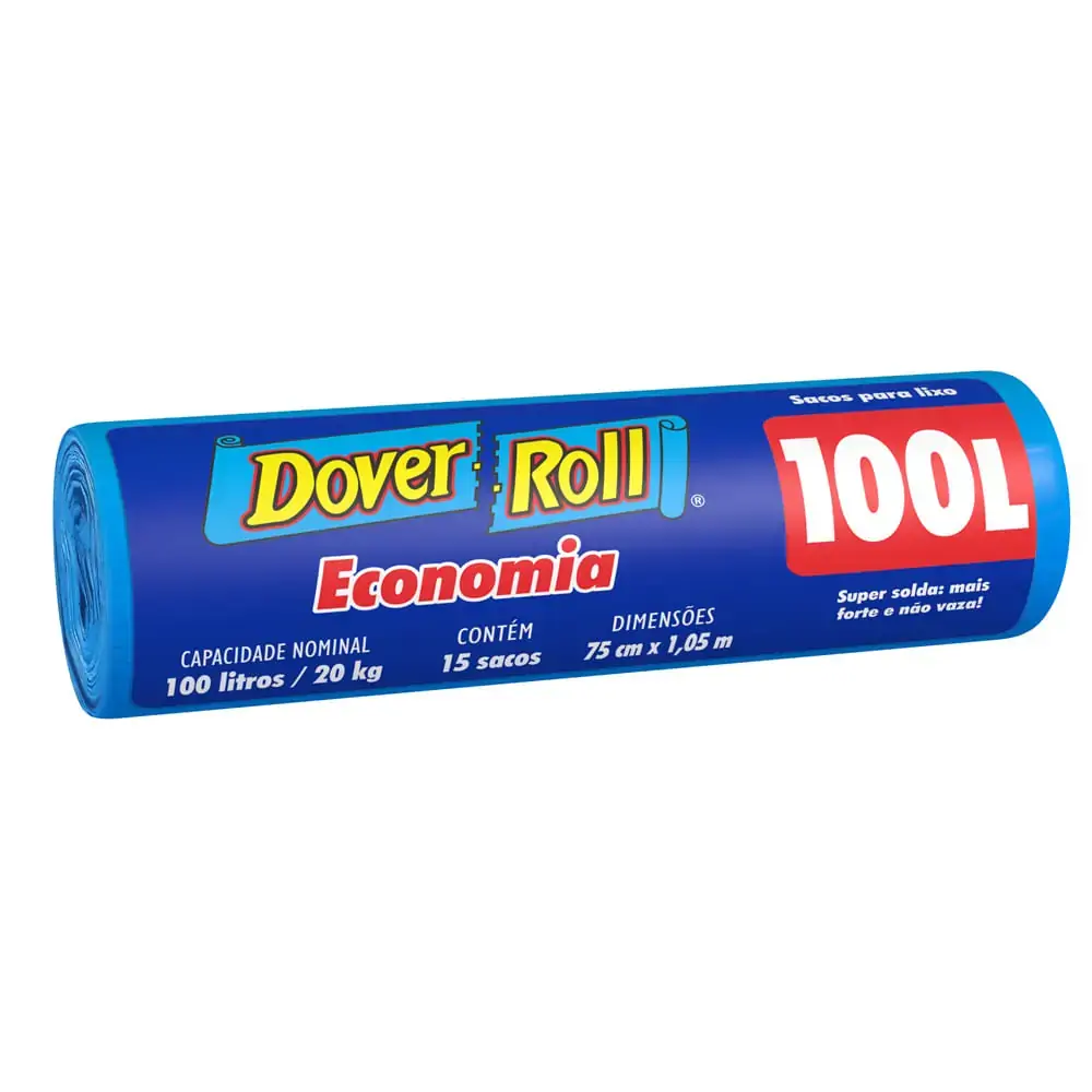 Saco Para Lixo 100l Dover Roll Economia 15 Unidades