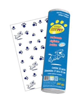 Saco Para Lixo Perfumado Dover Pet Pacote 50 Unidades