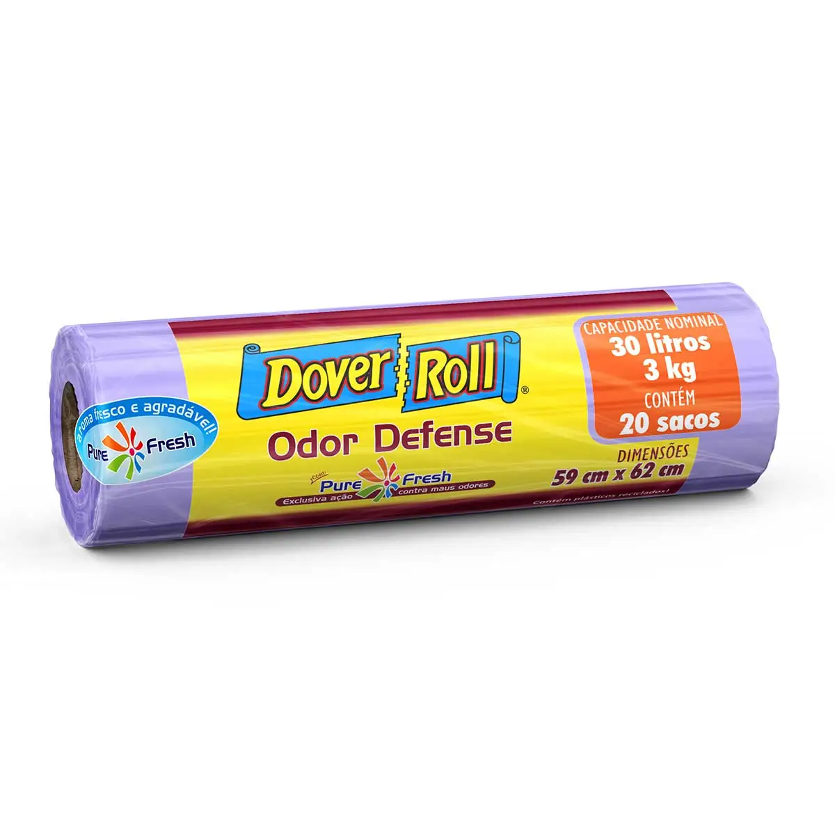 Saco de Lixo Dover Roll Odor Defense 30 L com 20 Unidades
