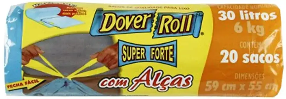 Saco Para Lixo Com Alça 30l Dover Roll 20 Unidades