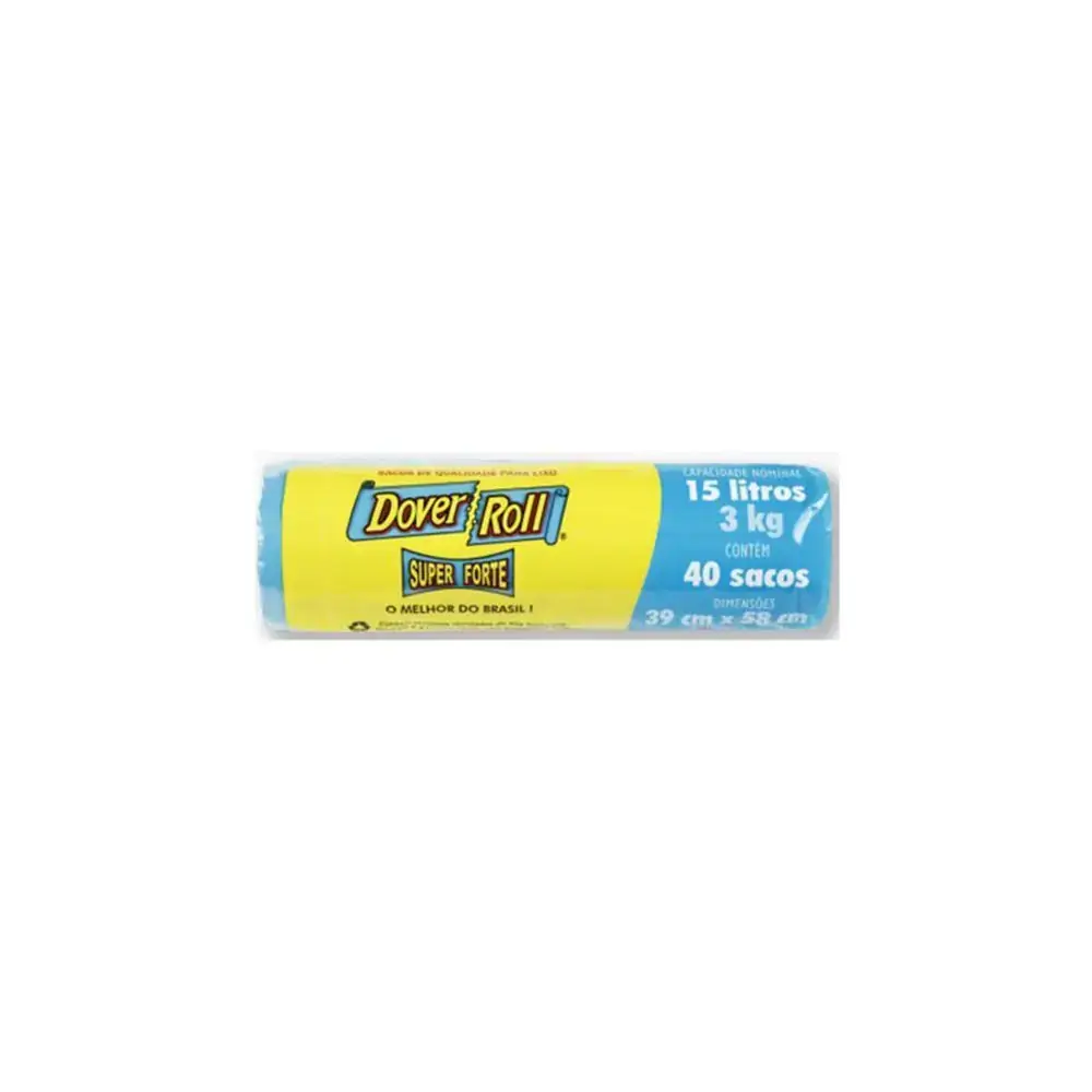 Saco Para Lixo Reciclado 15l Dover Roll Super Forte 40 Unidades