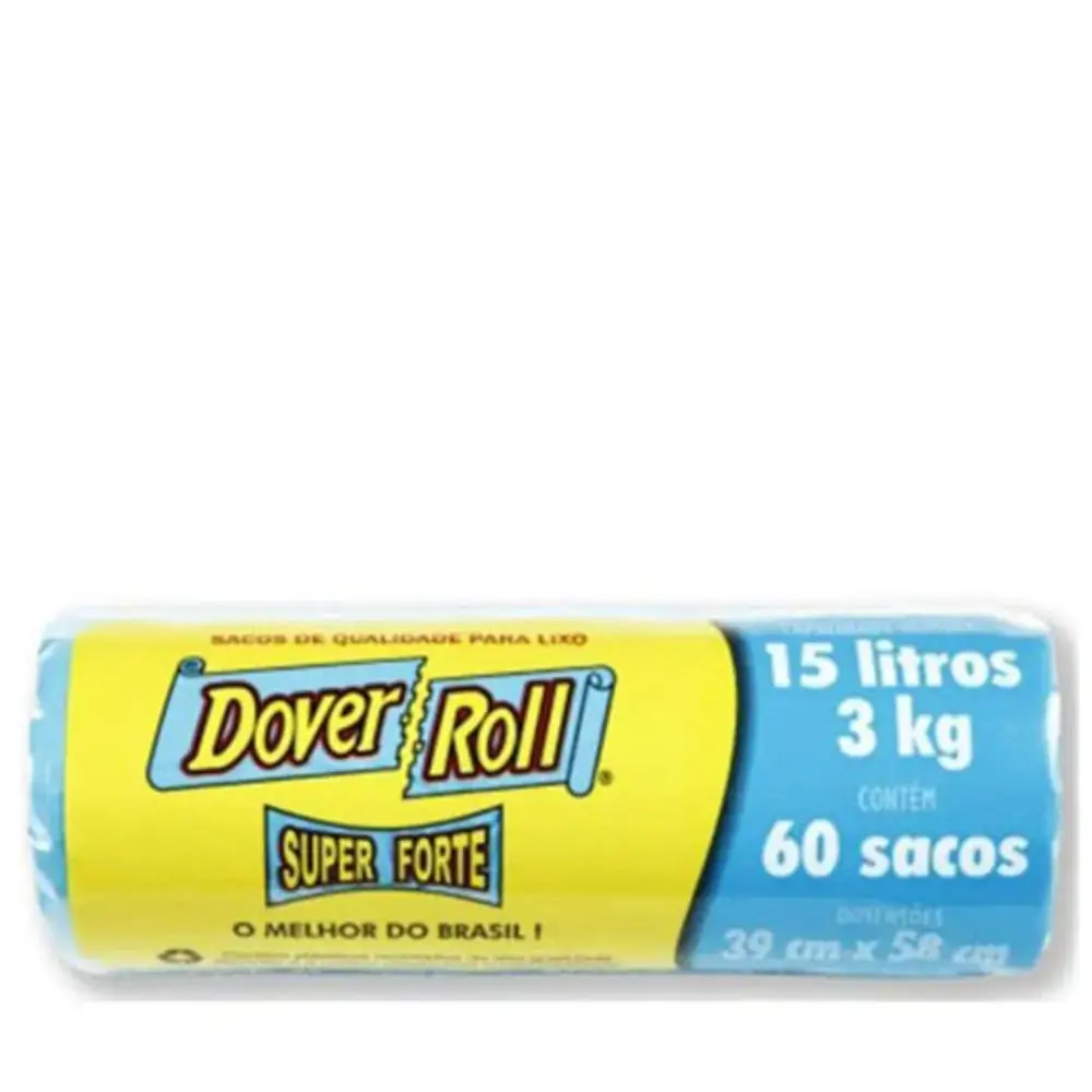 Saco Para Lixo Reforçado 15l Dover Roll Super Forte 60 Unidades