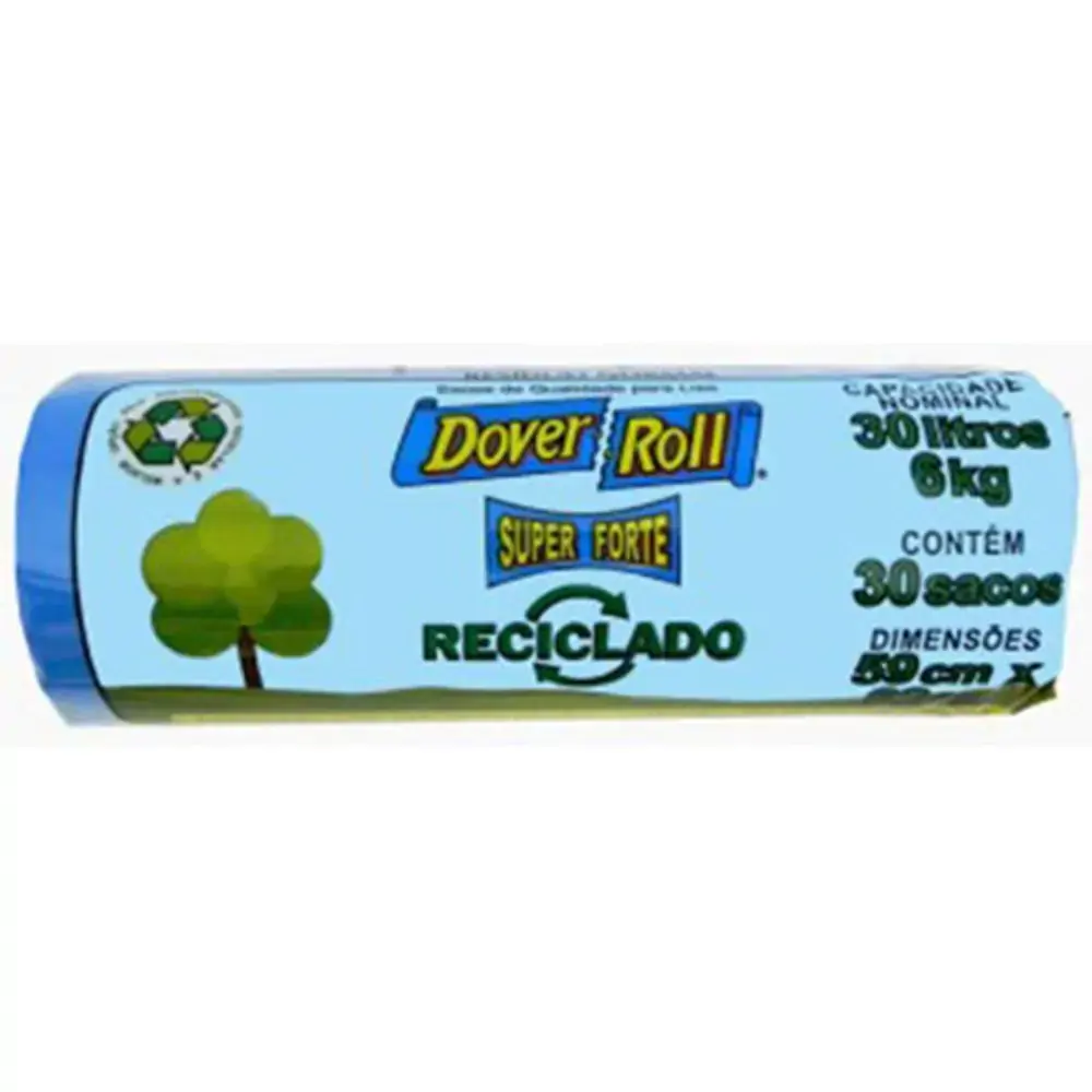 Saco Para Lixo Reforçado 30l Dover Roll Super Forte 30 Unidades