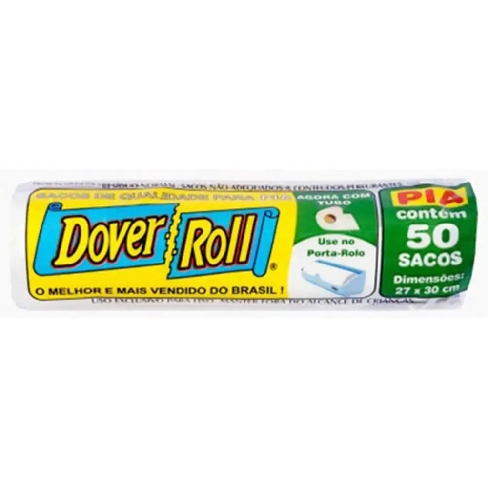 Saco Para Lixo Pia 5l Dover Roll 50 Unidades