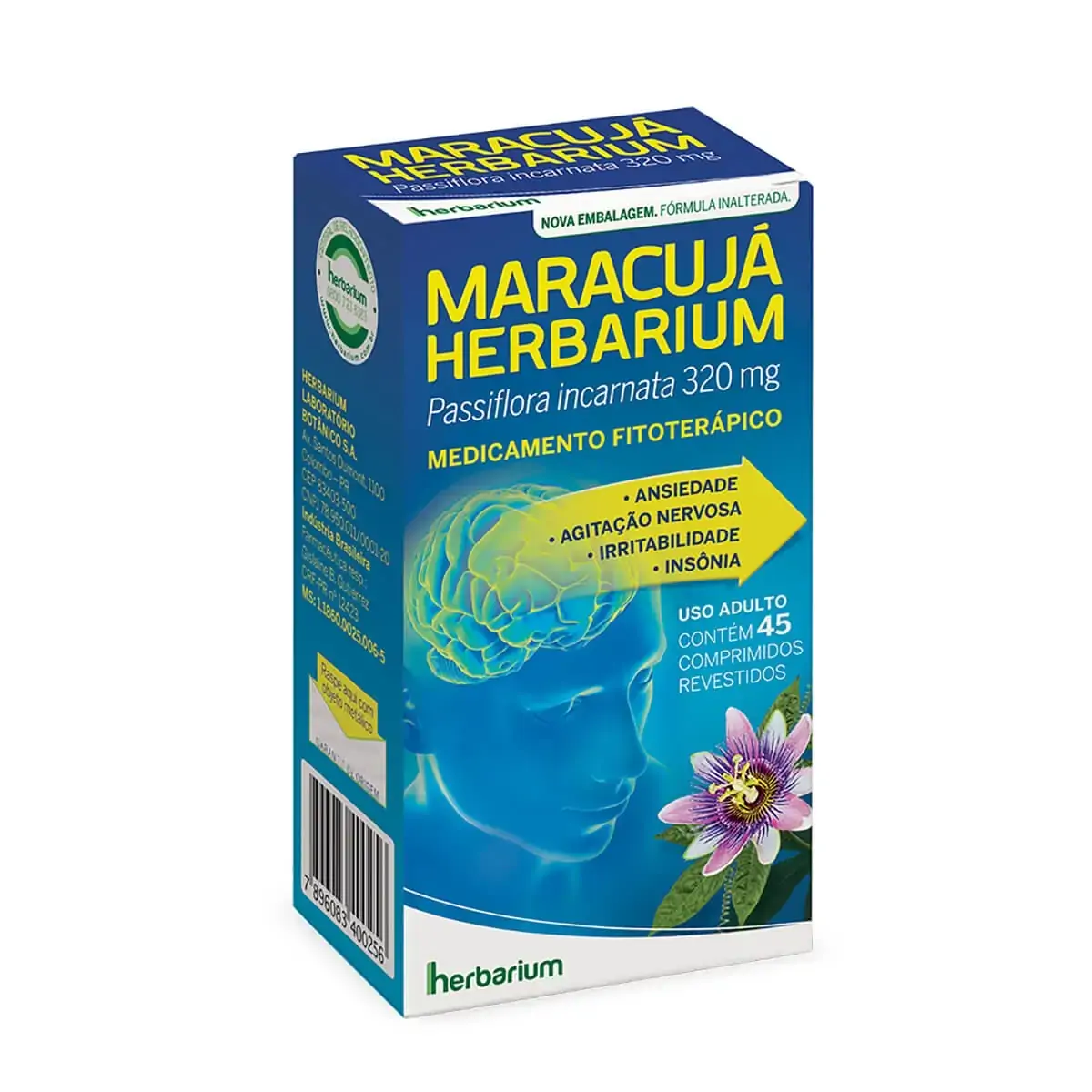 Maracujá 320mg Herbarium Caixa 45 Comprimidos Revestidos