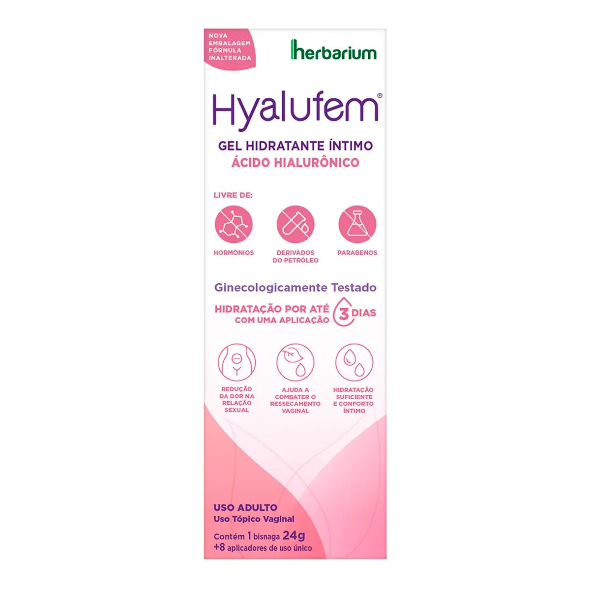 Hyalufem Abbott Caixa 24g 8 Aplicadores