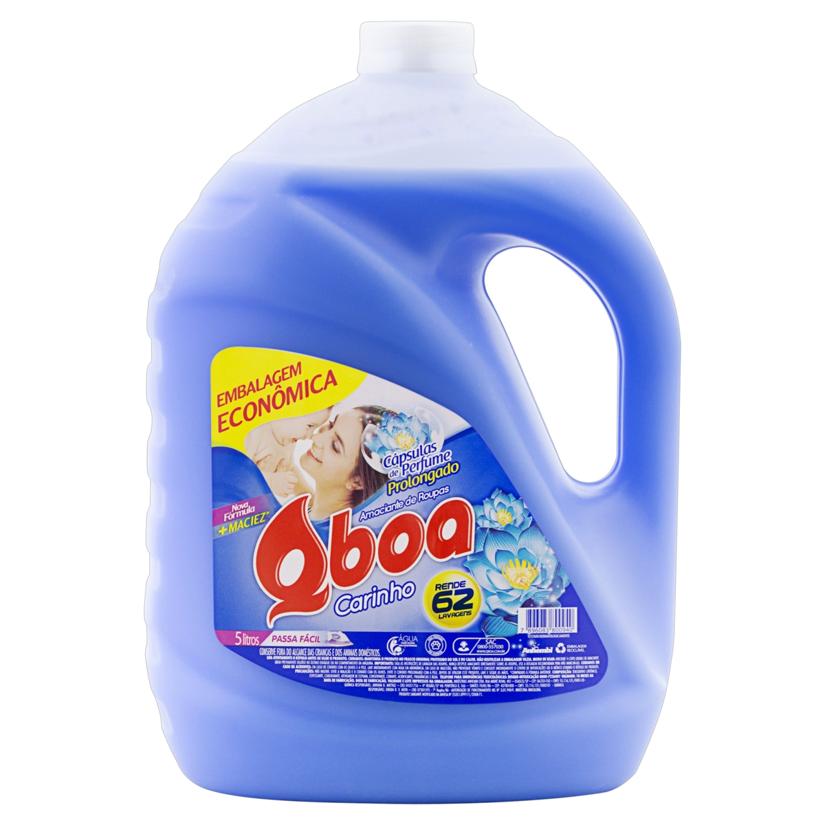 Amaciante De Roupa Diluído Carinho Qboa Galão 5l