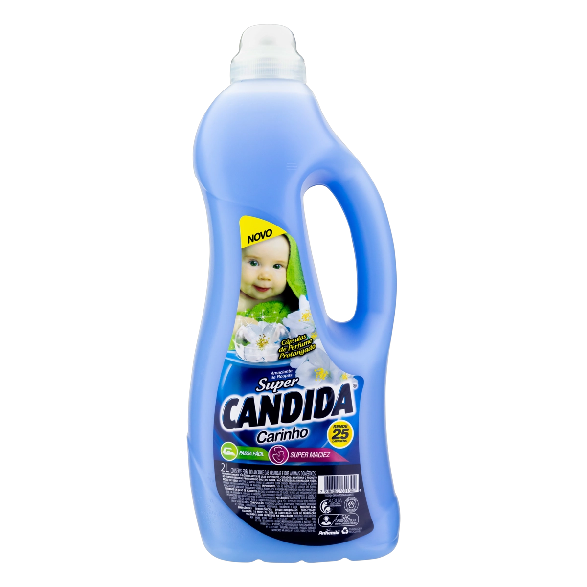 Amaciante De Roupa Diluído Carinho Super Candida Frasco 2l