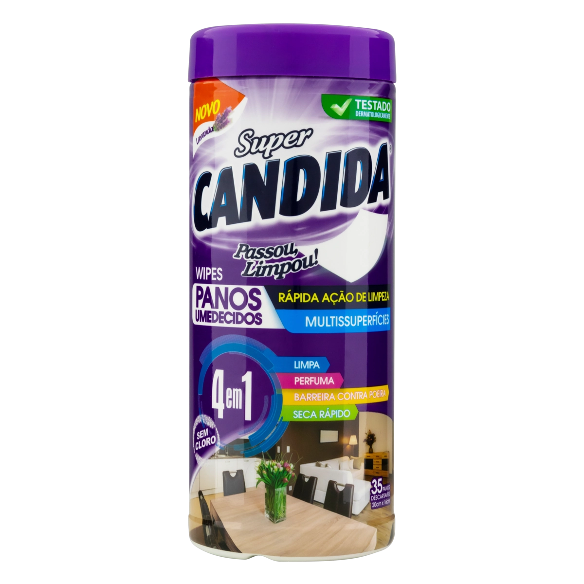 Wipes Multissuperfícies 4 em 1 Super Cândida
