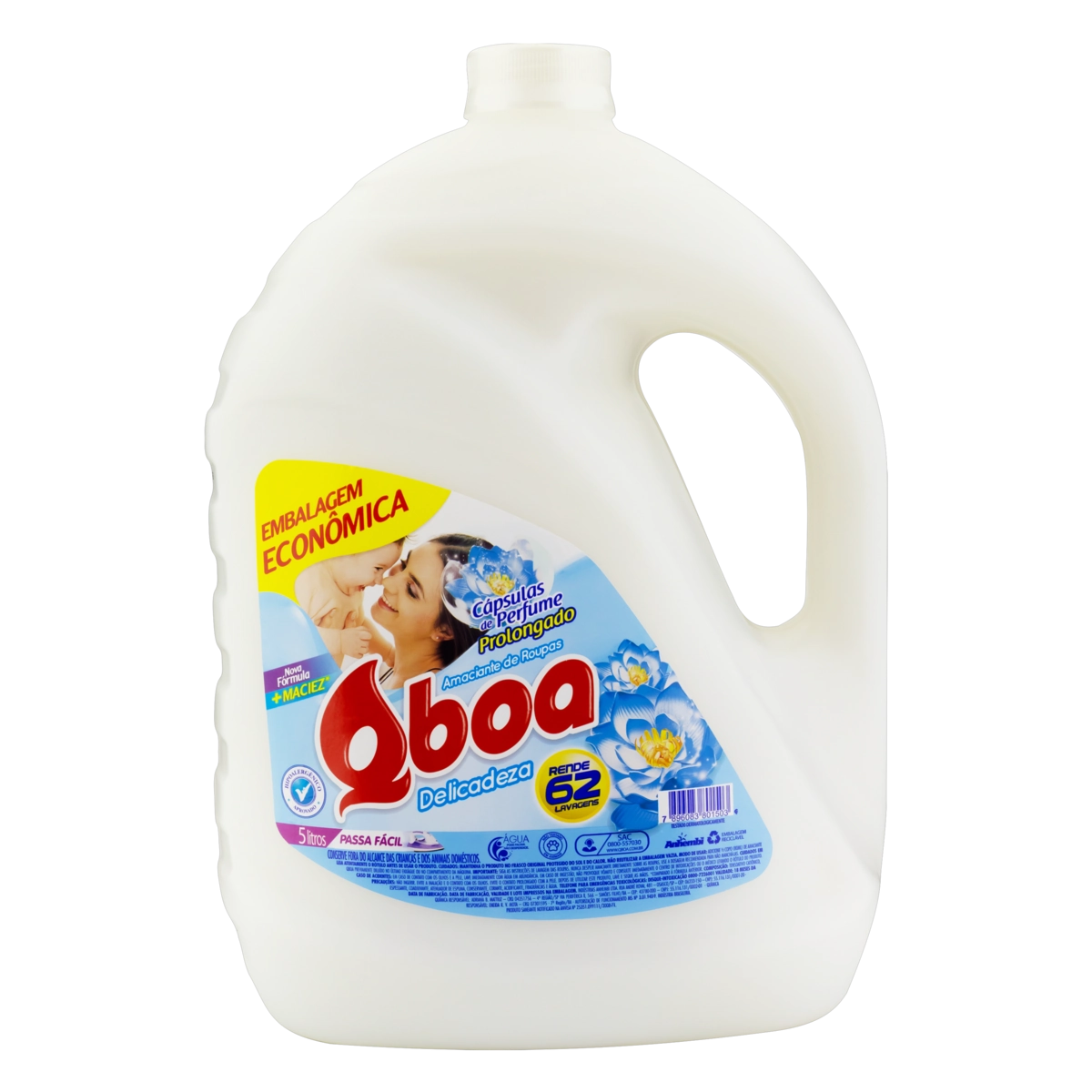 Amaciante De Roupa Diluído Delicadeza Qboa Galão 5l