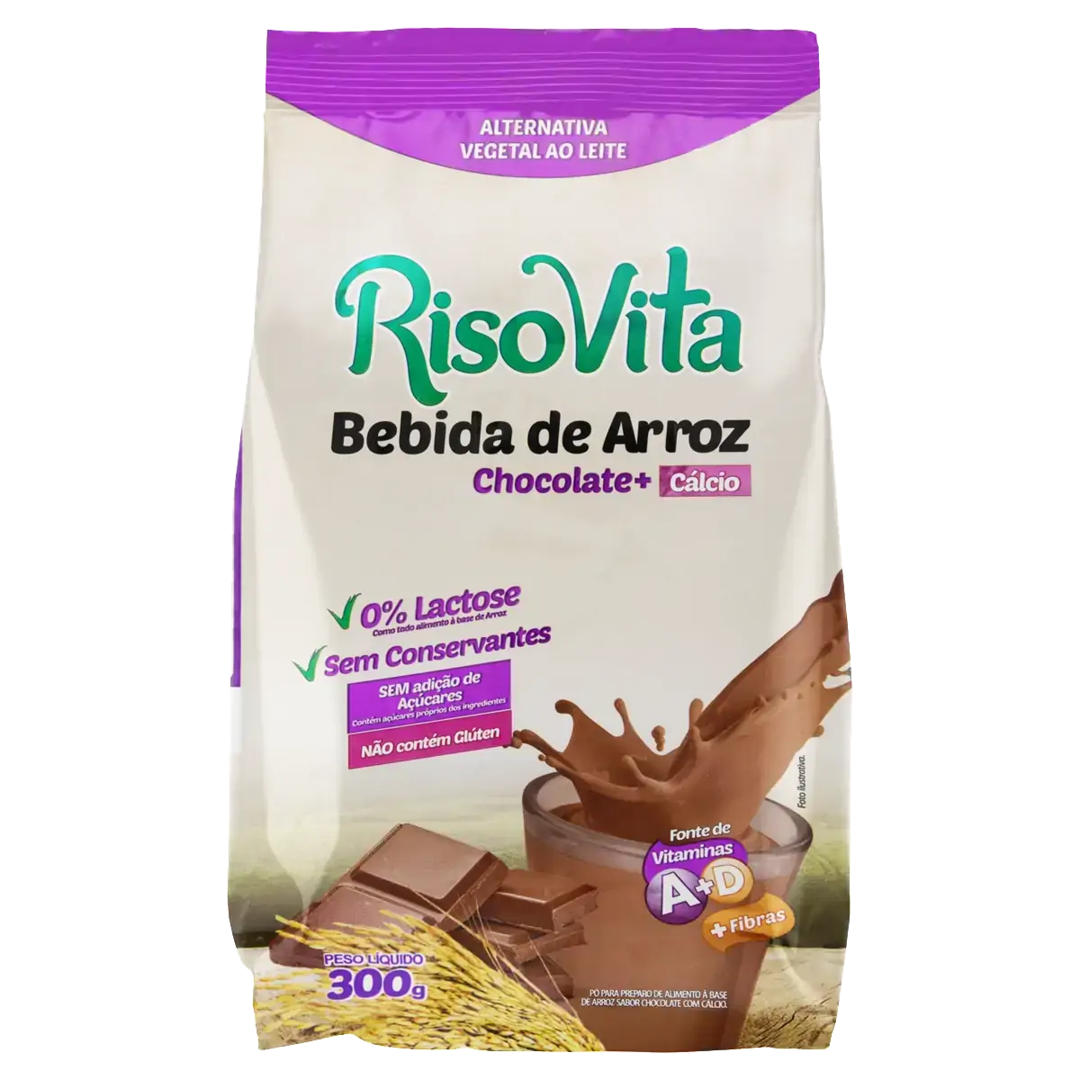 Alimento à Base De Arroz Pó Chocolate Risovita Pacote 300g
