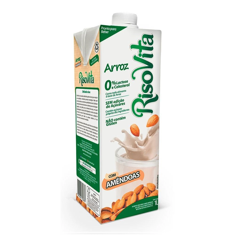 Bebida à Base De Arroz Amêndoas Risovita Caixa 1l