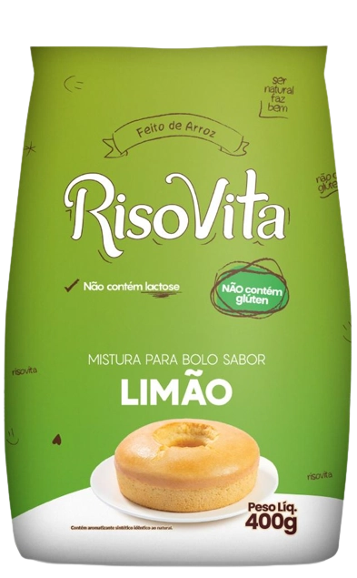 Mistura Para Bolo Limão Sem Glúten Zero Lactose Risovita Pacote 400g
