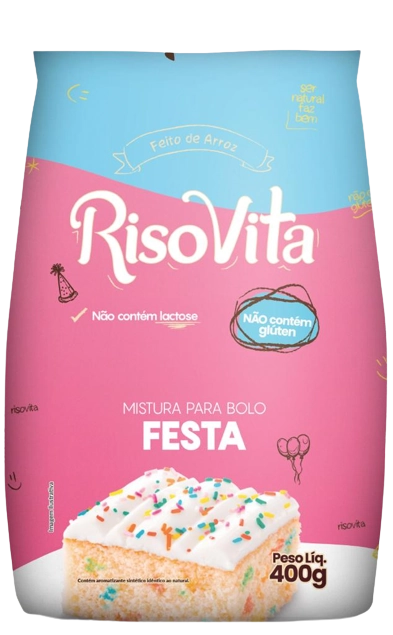 Mistura Para Bolo Festa Sem Glúten Zero Lactose Risovita Pacote 400g