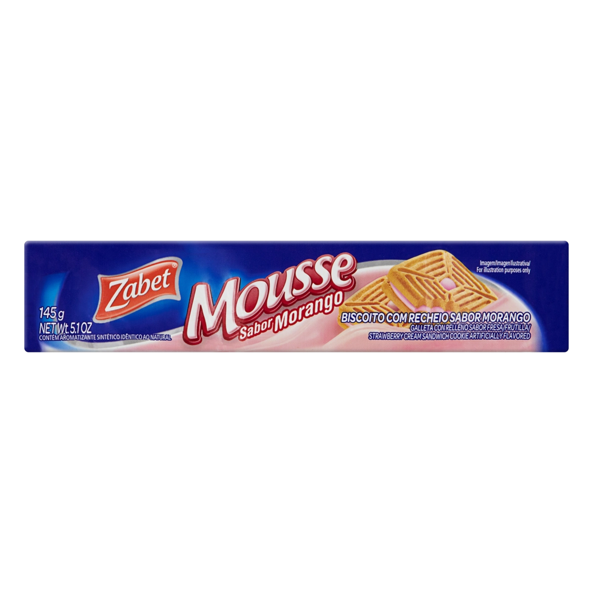 Biscoito Zabet Mousse Morango