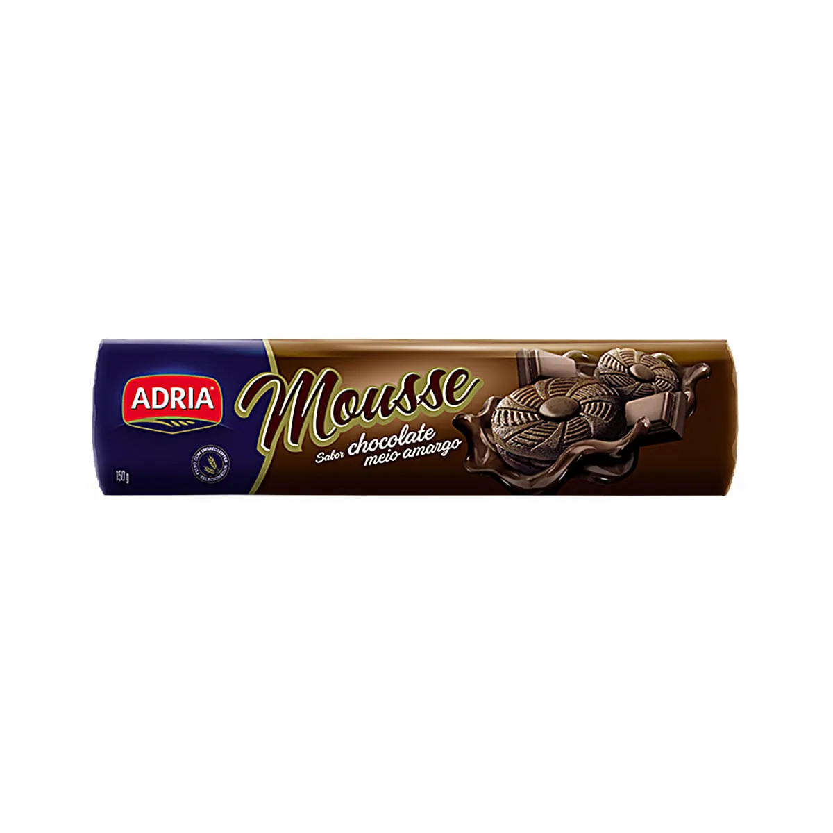 Biscoito Recheado de Chocolate Meio Amargo Adria Mousse 150g