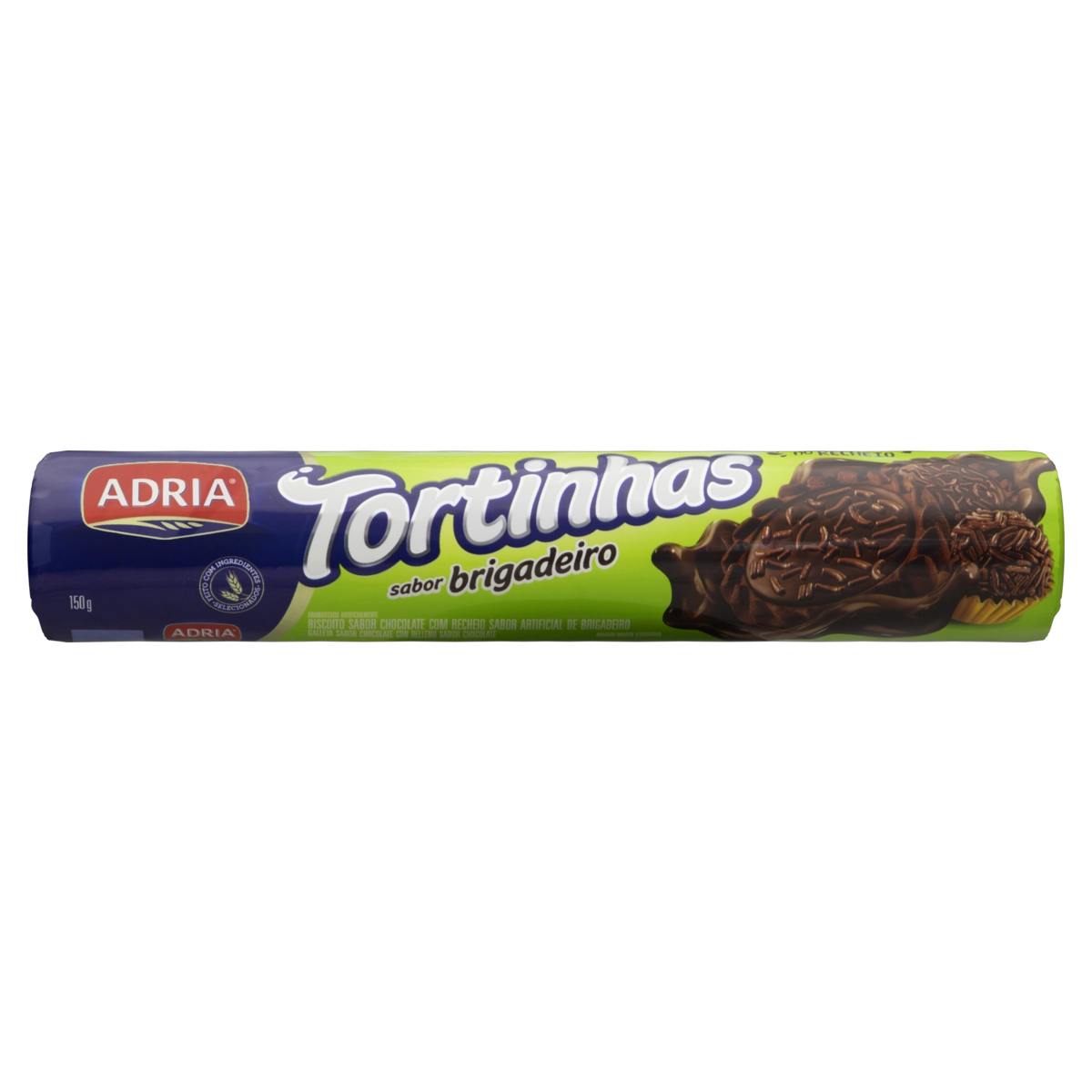 Biscoito Chocolate Recheio Brigadeiro Adria Tortinhas Pacote 150g