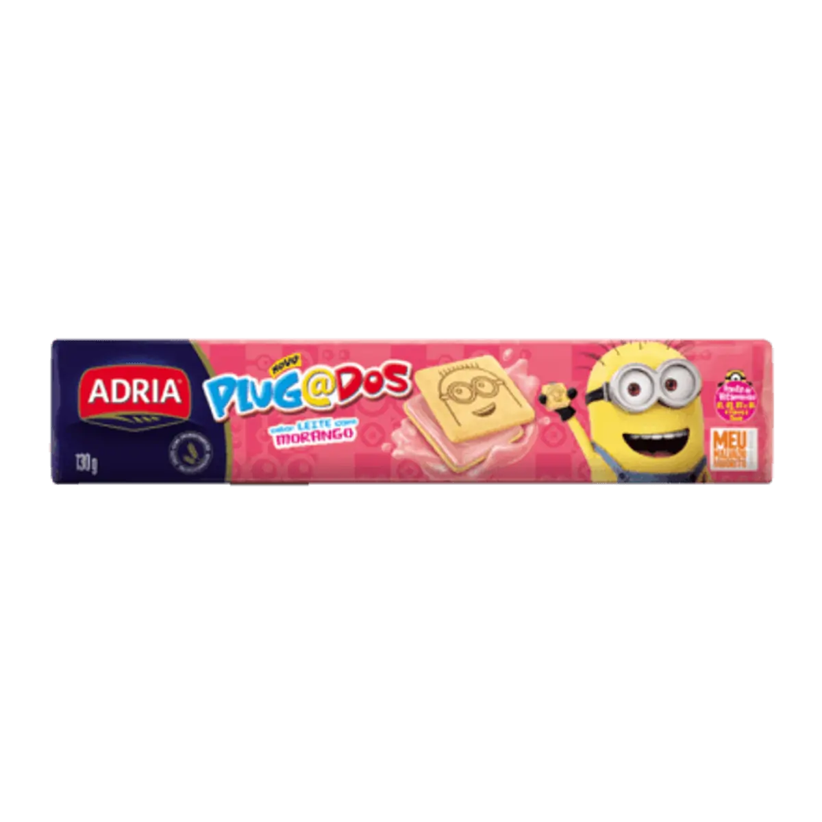 Biscoito Leite Recheio Morango Meu Malvado Favorito Adria Plugados 130g